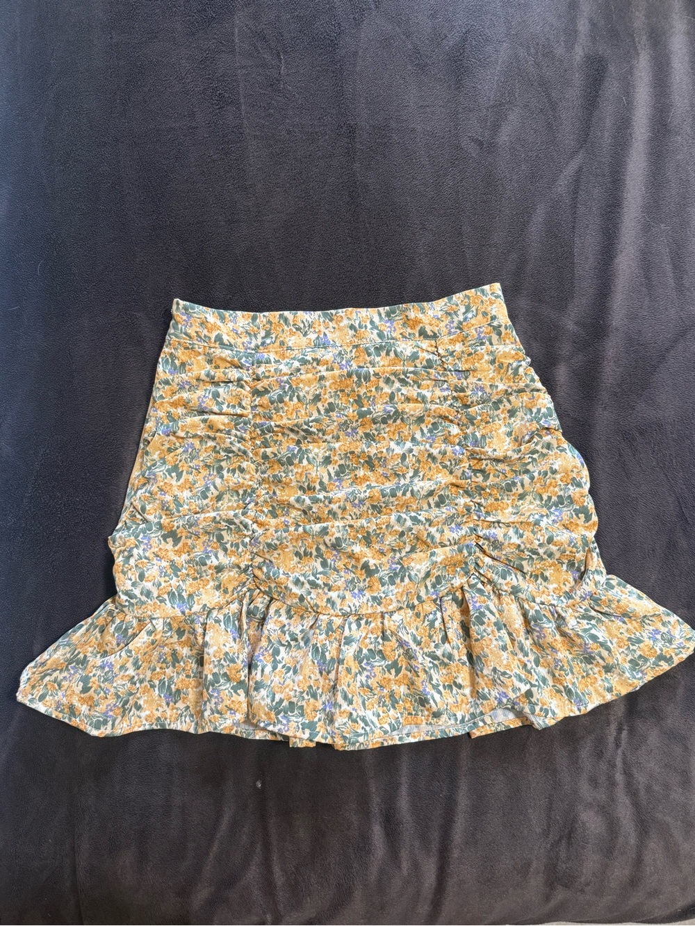 Goodnight Macaroon ‘Mackenzie’ Ruched Ruffled Mini Skirt